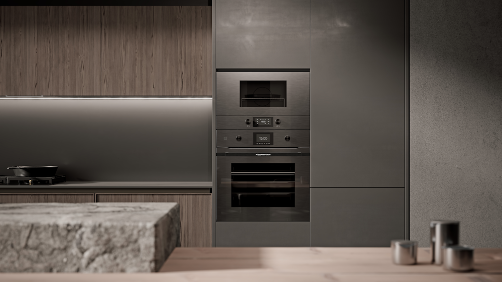 Компактный духовой шкаф с микроволнами Kuppersbusch CBM 6350.0 GPH 6 Black Steel