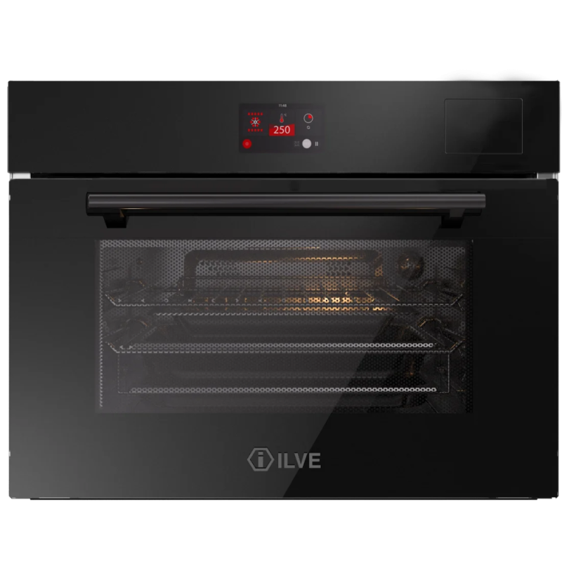Духовой шкаф ILVE 645GHSW1/BK глянцевый черный (фурн. матовый черный)
